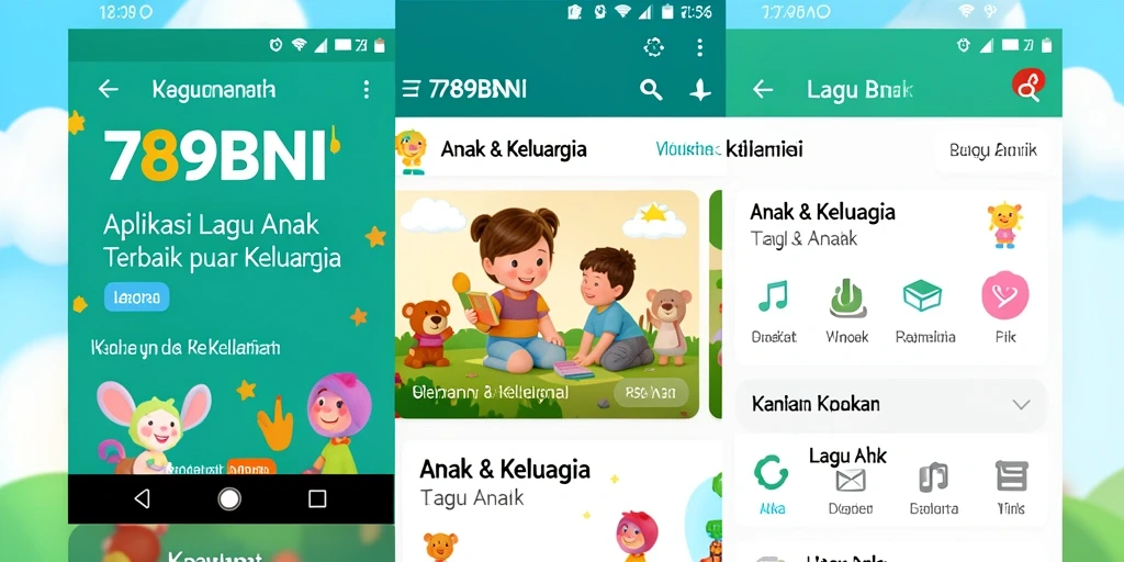 Tampilan antarmuka aplikasi 789BNI yang menarik dan ramah anak.