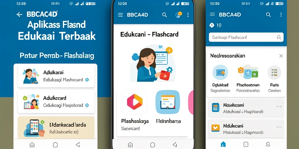 Tampilan antarmuka aplikasi Flashcard BBCA4D yang menarik dan fungsional.