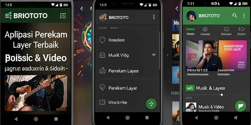 Antarmuka BRIOTOTO yang menarik dan mudah digunakan untuk perekam layar.