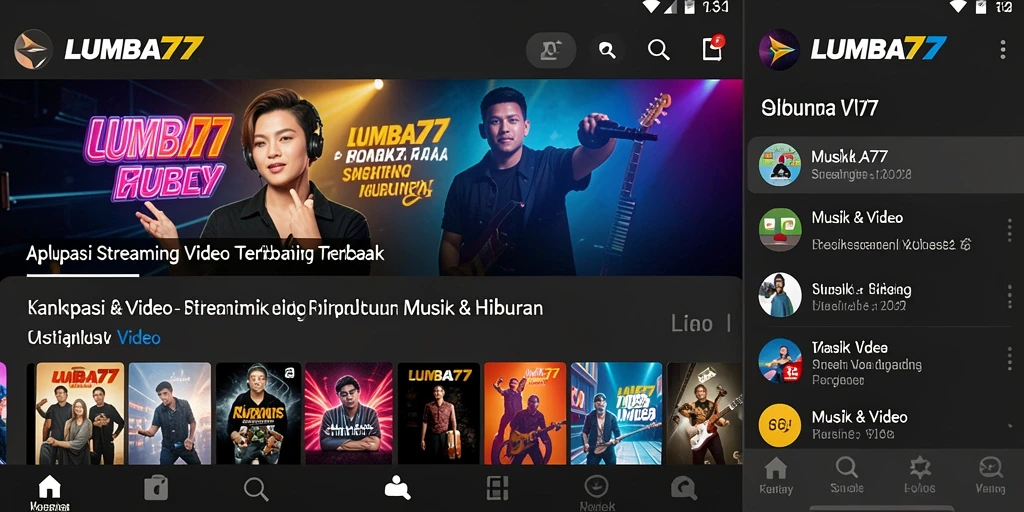 Tampilan antarmuka LUMBA77 yang menarik untuk Streaming Video.