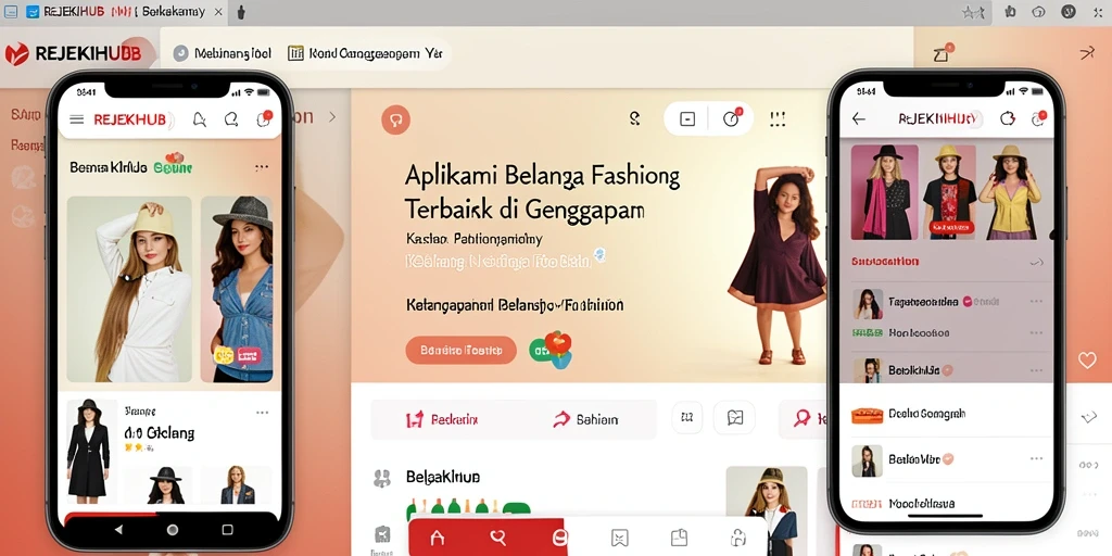 Antarmuka aplikasi REJEKIHUB yang menarik dan mudah digunakan untuk belanja fashion.