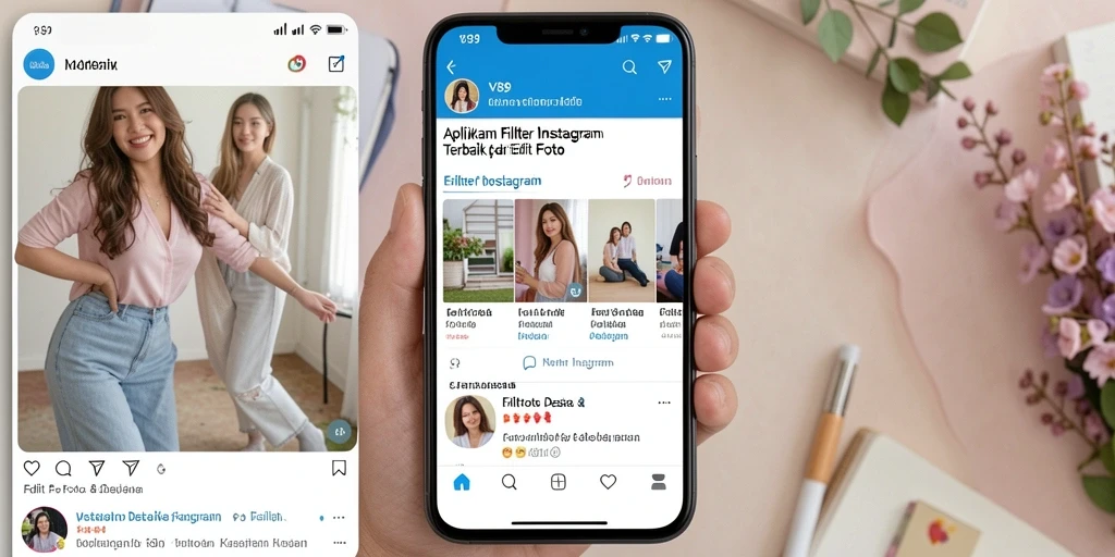 Tampilan antarmuka aplikasi Filter Instagram V89 yang menarik dan intuitif.